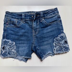 Vigoss Blue Jean Shorts with Lace Accents